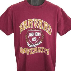 Vintage Harvard University Crimson T Shirt Mens Size Large Red Ivy League School